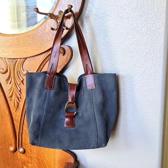 Dooney & Bourke Hunter Green Suede and Leather tote - Picture 1 of 16